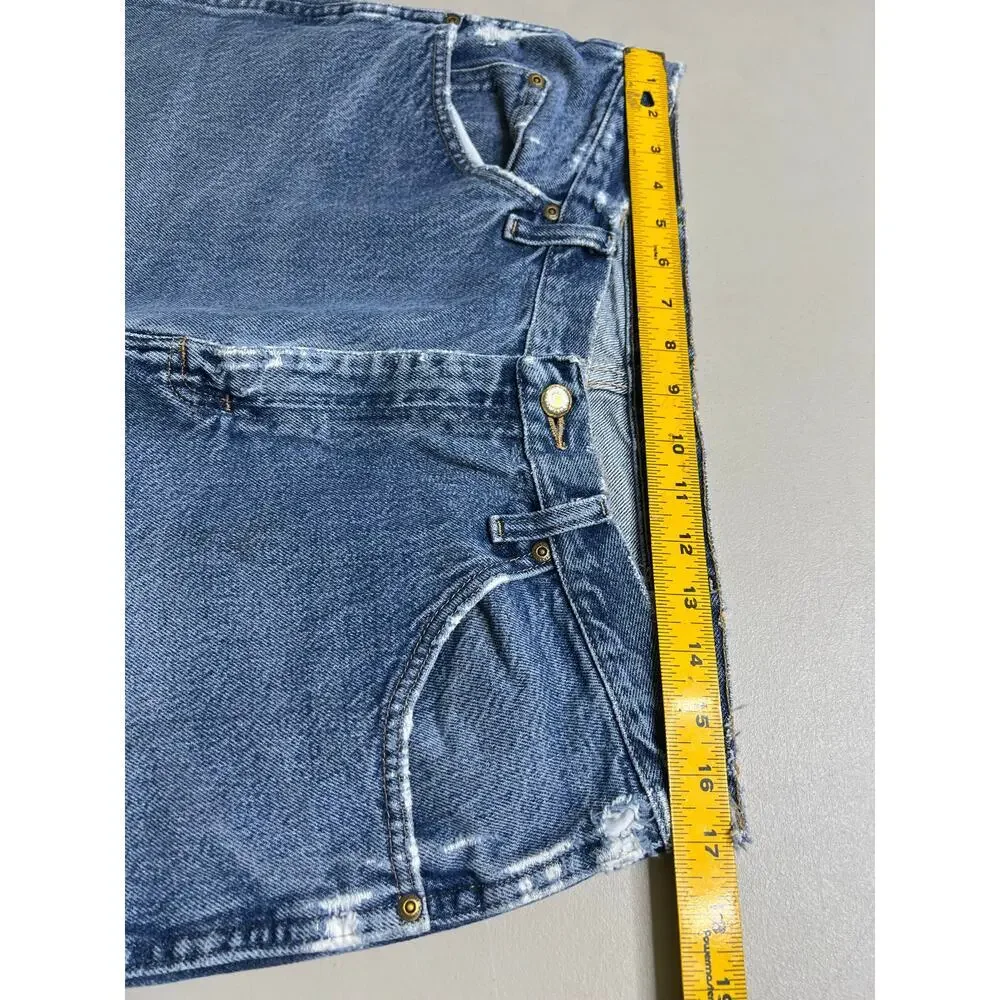Vintage‎ Wrangler Jeans Mens Actual 34x28.5 Light Wash Straight Denim distress